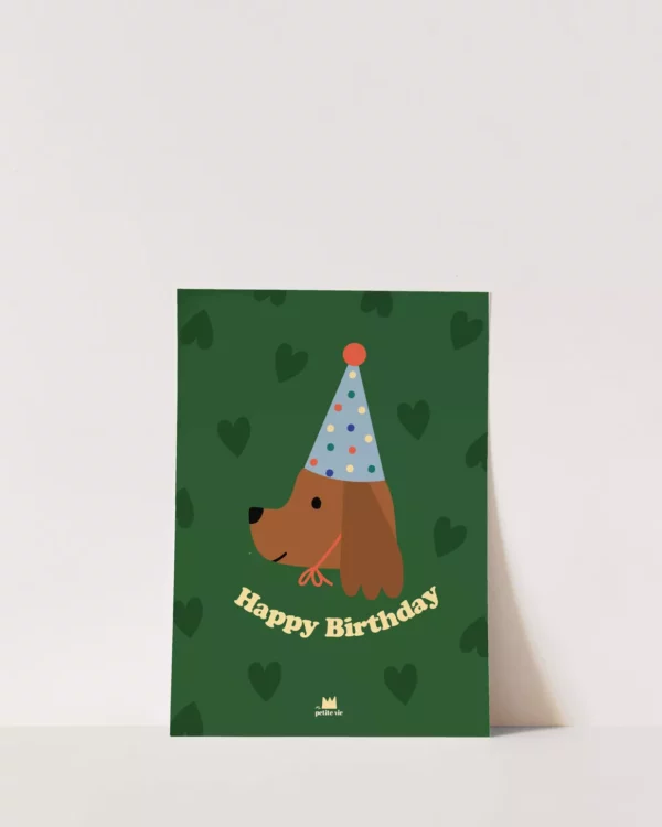 Carte postale - Happy birthday chien