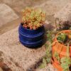 Pot de fleurs bleu en céramique - Boia