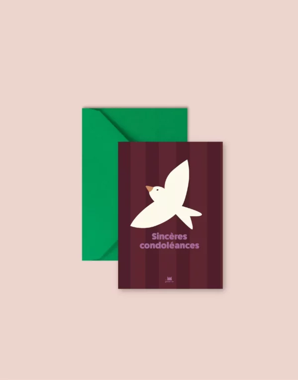 Mini carte postale - Sincères condoléances