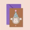 Carte postale d'anniversaire - Singe