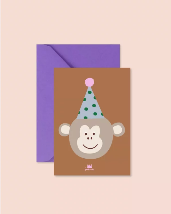Carte postale d'anniversaire - Singe