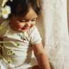 Body brodé Bisou manches courtes