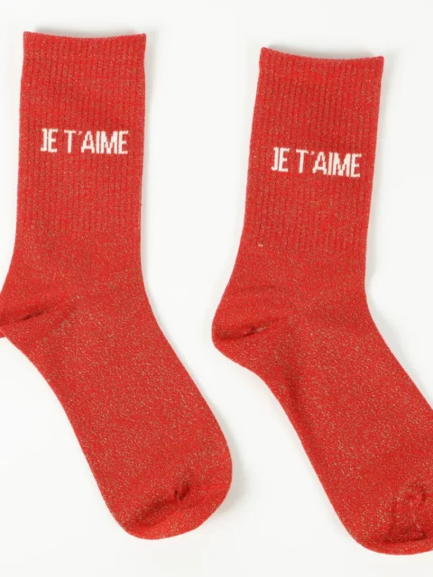 Chaussettes à paillettes - Je t'aime