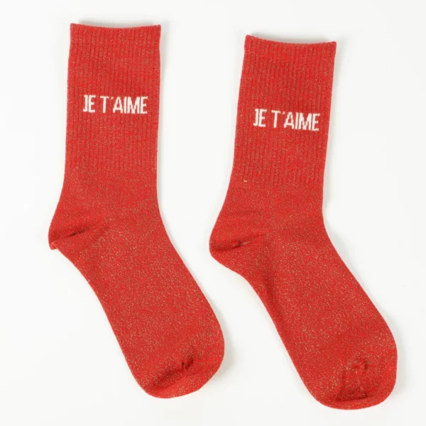 Chaussettes à paillettes - Je t'aime