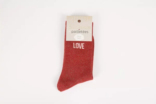 Chaussettes à paillettes - Love