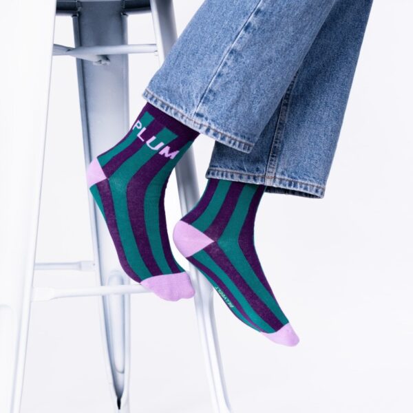 Chaussettes rayées pour femmes - Plum