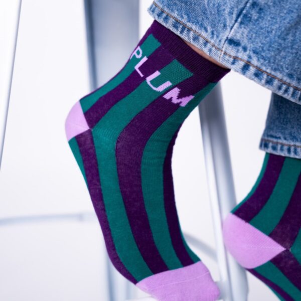 Chaussettes rayées pour femmes - Plum