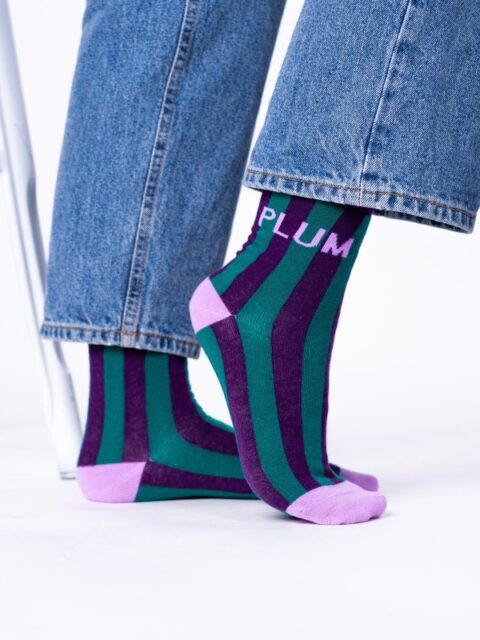 Chaussettes rayées pour femmes - Plum