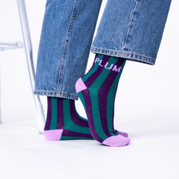 Chaussettes rayées pour femmes - Plum