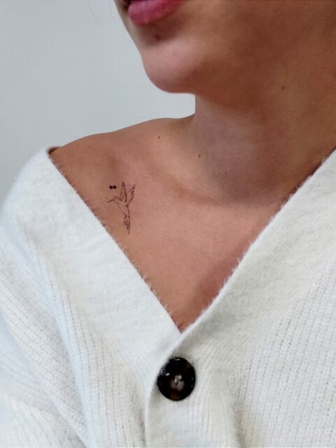 Tatouage éphémère - Lot de 5 - Colibri noir