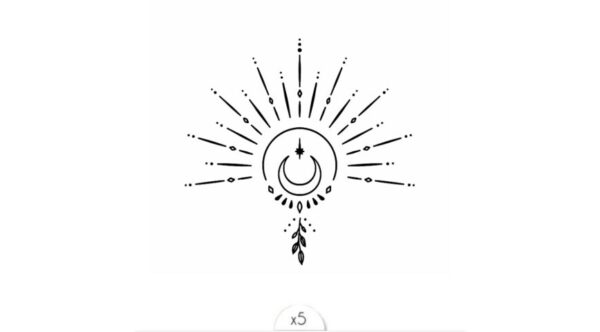 Tatouage éphémère - Lot de 5 - Demi-soleil & lune