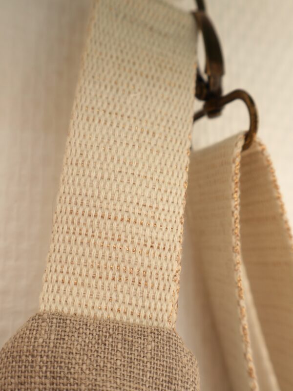 Banane en lin enduit - Kaki & beige