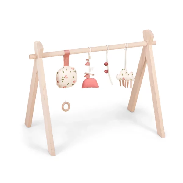 Arche d'éveil en bois - Fleurs roses