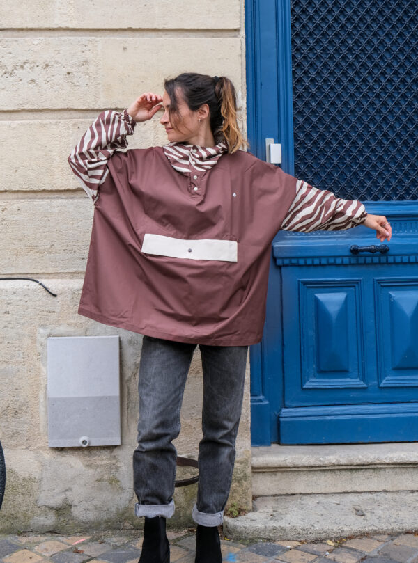 Poncho de pluie court - Chocolate Zebra