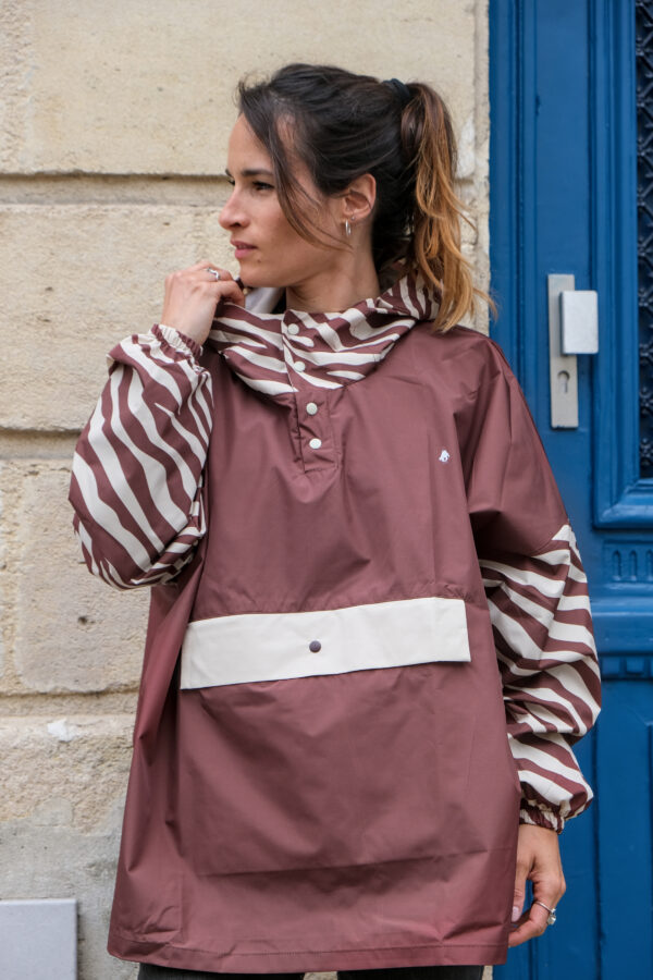 Poncho de pluie court - Chocolate Zebra