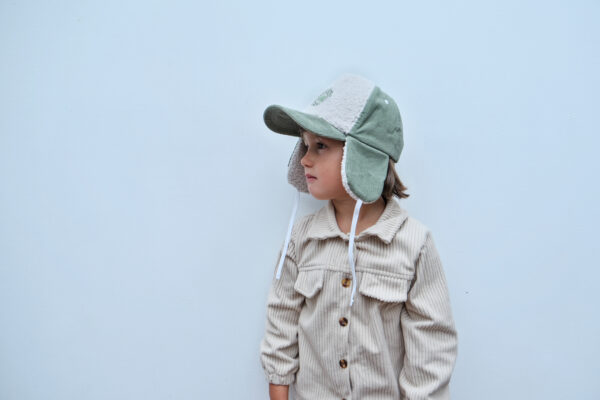 DSCF9131 Casquette en velours avec cache-oreilles - Vert