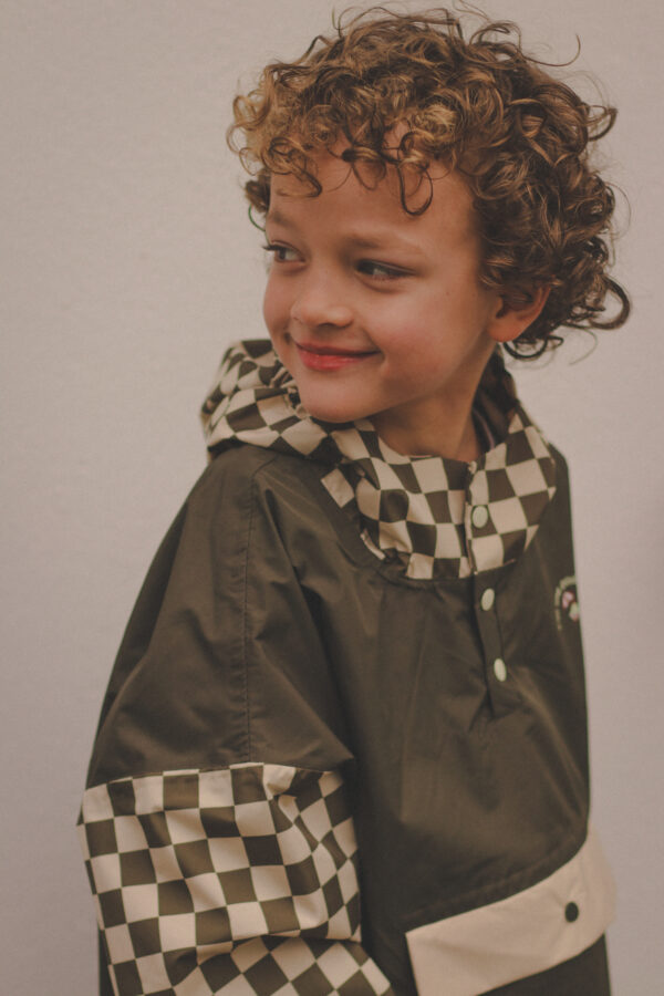 image00006 Poncho de pluie long - Damier kaki