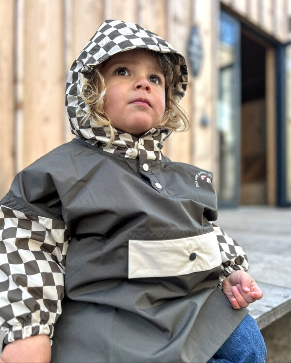 image00014 Poncho de pluie long - Damier kaki