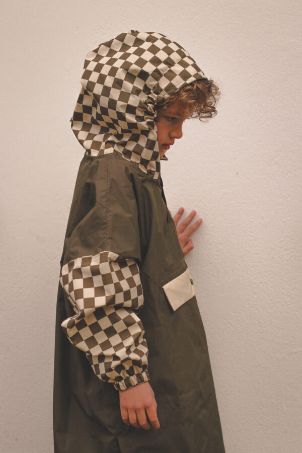 image00017 Poncho de pluie long - Damier kaki