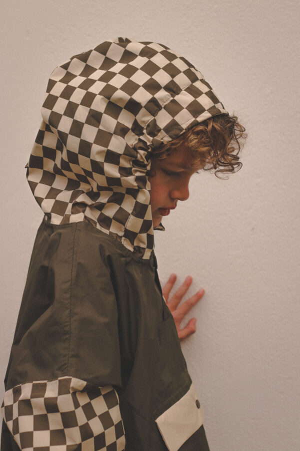 image00019 Poncho de pluie long - Damier kaki