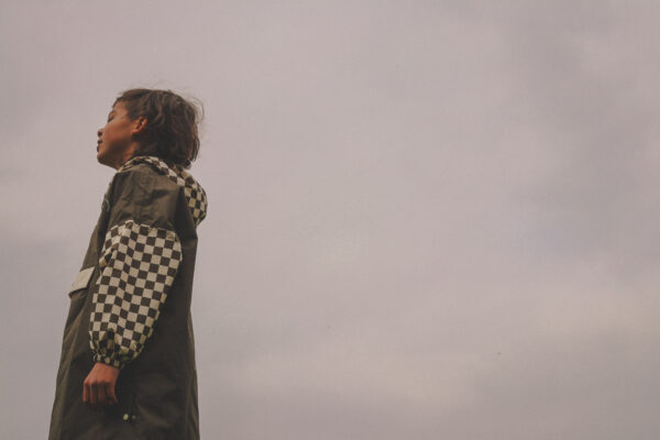 image00035 Poncho de pluie long - Damier kaki