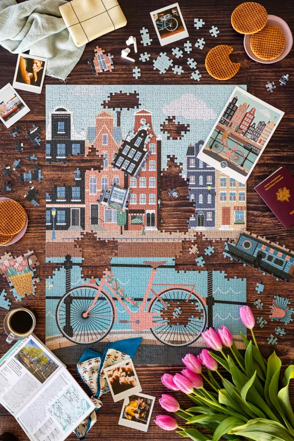 Puzzle 1000 pièces - Pédalons au fil de l'eau