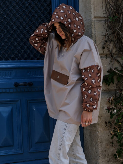 Poncho de pluie court - Léopard