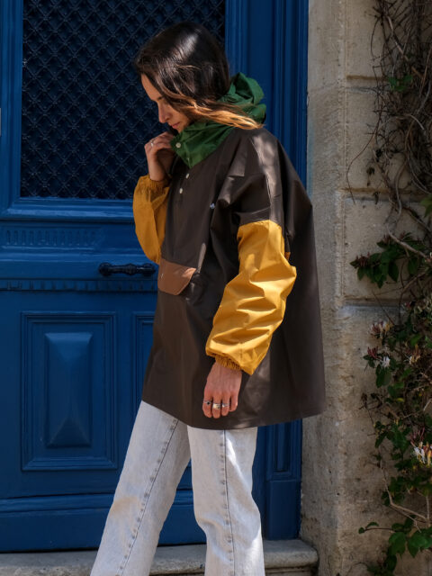 Poncho de pluie court - Kaki