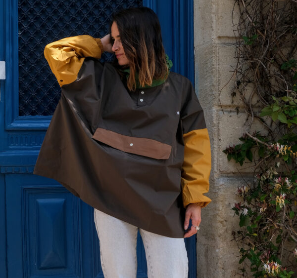 Poncho de pluie court - Kaki