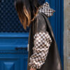 Poncho de pluie court - Damier kaki