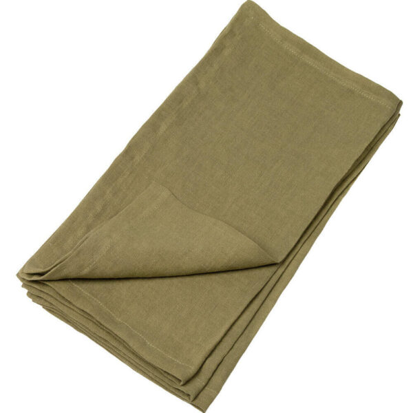 Serviettes de table en lin - Vert olive - lot de 2