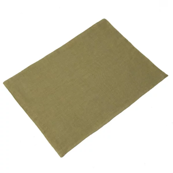Olive-Green-linen-placemat-1 Set de table en lin - Vert olive