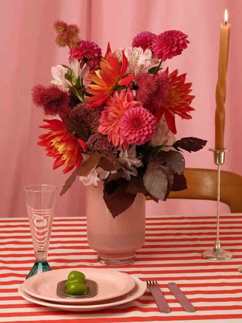 Nappe Zoé - Rayures Cerise