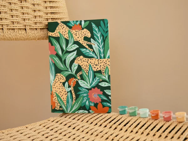 Carnet à peindre au numéro - Leaping leopards