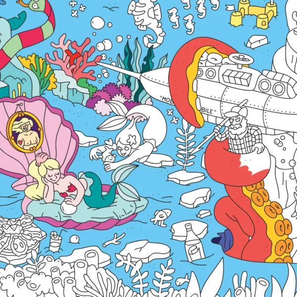 Poster géant à colorier - Océan