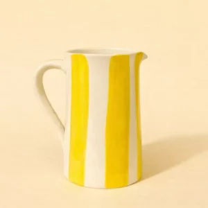 Carafe en céramique - Rayures jaunes