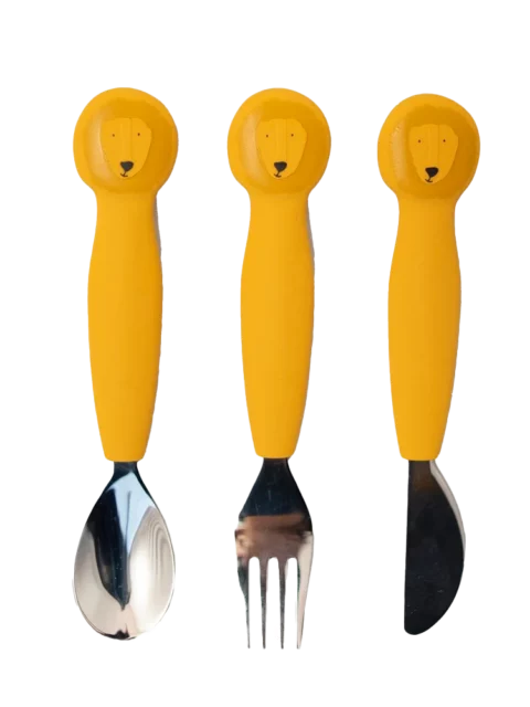 5400858964328_01 (1) Couverts 3 pièces en silicone - Mr. Lion