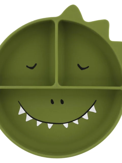 5400858964397_01 Assiette avec ventouse en silicone et compartiments - Mr. Dino
