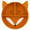 Assiette avec ventouse en silicone et compartiments - Mr. Fox