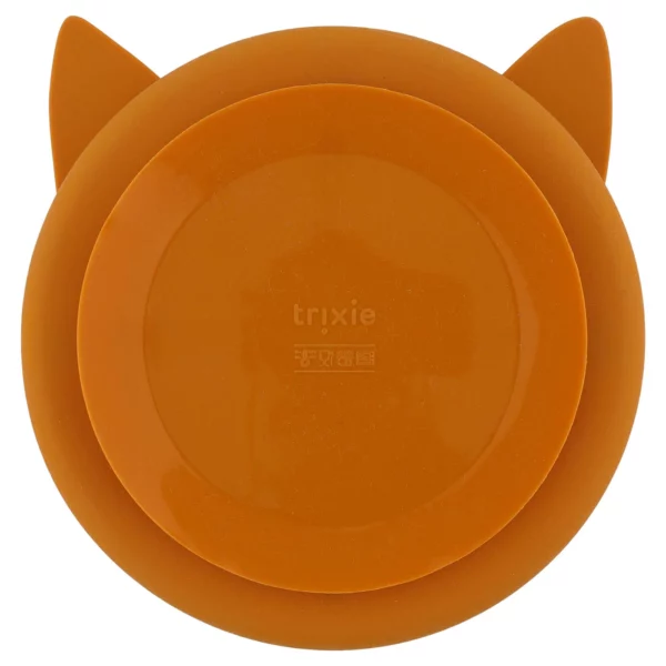 Assiette avec ventouse en silicone et compartiments - Mr. Fox