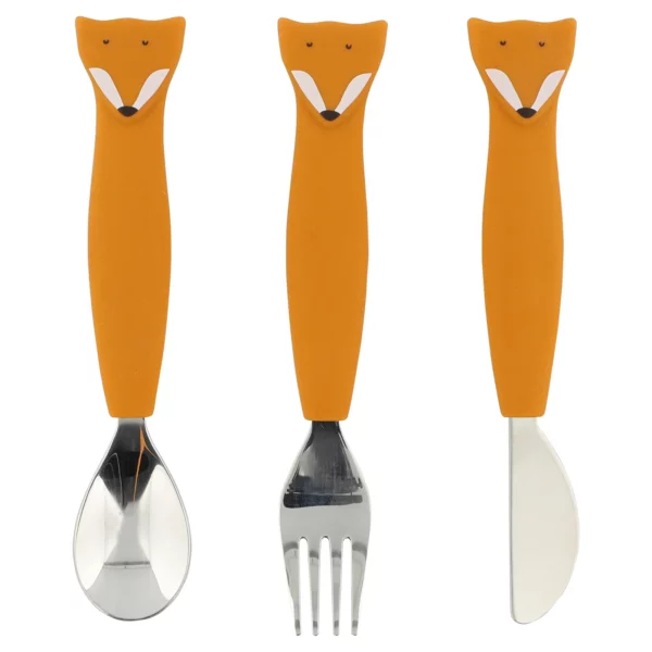 5400858964489_01 (1) Couverts 3 pièces en silicone - Mr. Fox