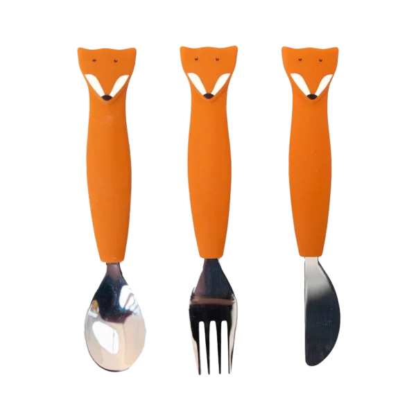 5400858964489_01 Couverts 3 pièces en silicone - Mr. Fox