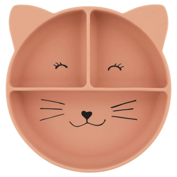 5400858964519_01 Assiette avec ventouse en silicone et compartiments - Mrs. Cat