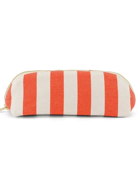 Trousse en coton - Gaston - Rayure greige tomato
