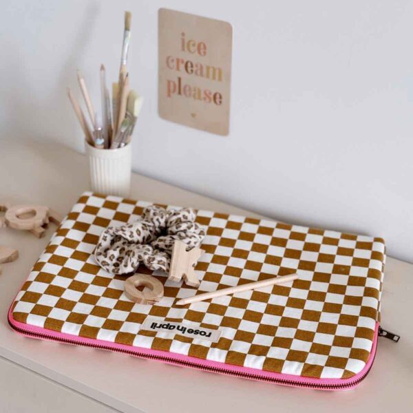 Housse d'ordinateur - Damier Caramel