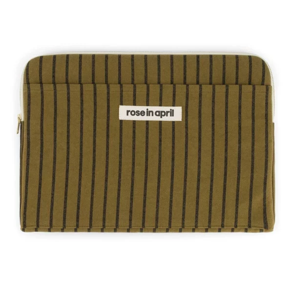 Housse d'ordinateur - Rayures tennis olive