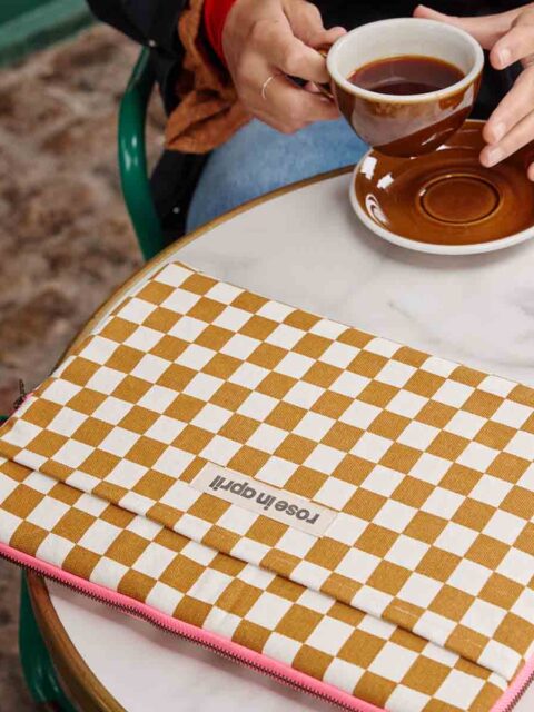 Housse d'ordinateur - Damier Caramel