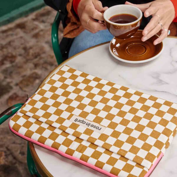 Housse d'ordinateur - Damier Caramel