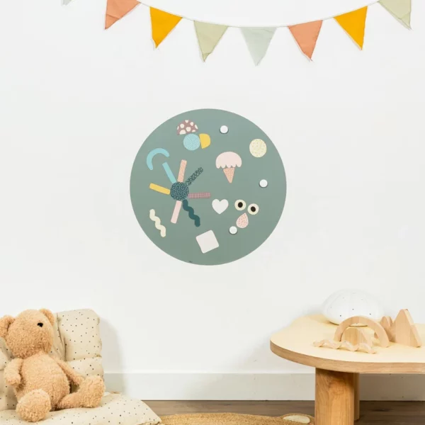 Tableau magnétique rond émeraude - 58 x 58 cm