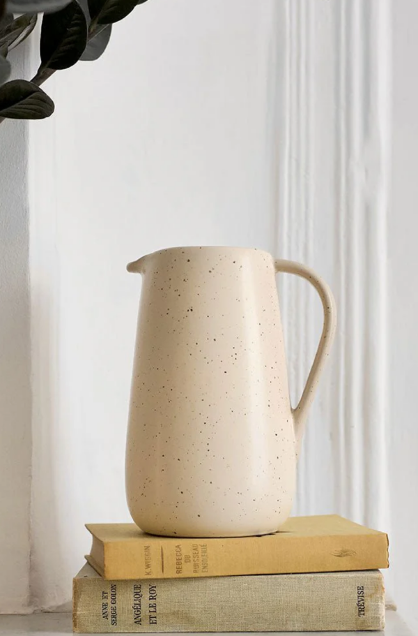 Pichet blanc grainé Pichet en céramique